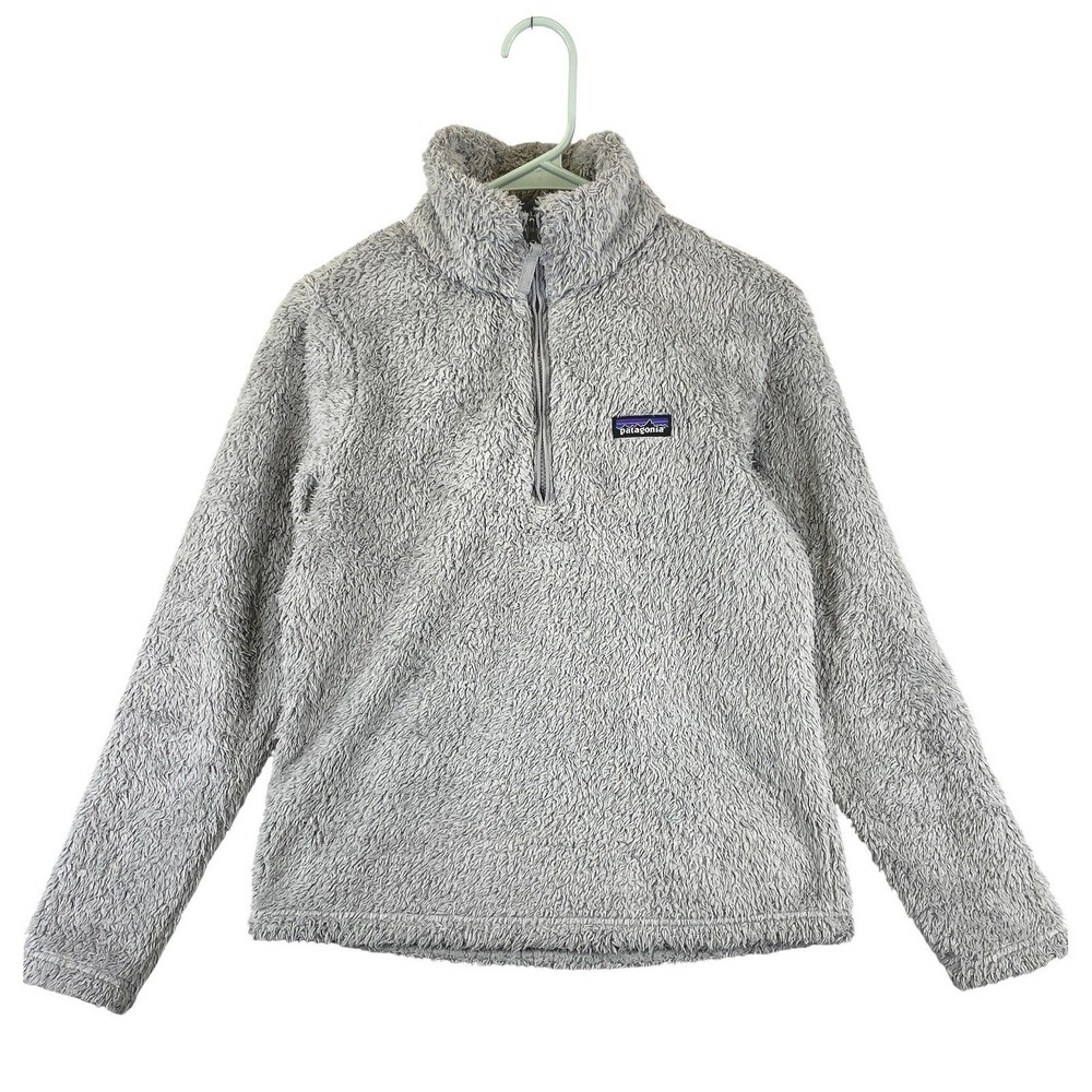 Patagonia Los Gatos 1/4 Zip Pullover Sweater Womens S Gray High Pile Fleece Cozy